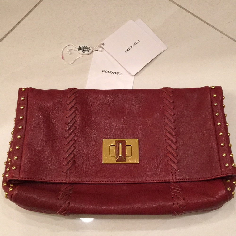 Emilio Pucci leather clutch